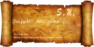 Sajgó Mónika névjegykártya