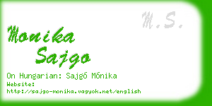 monika sajgo business card